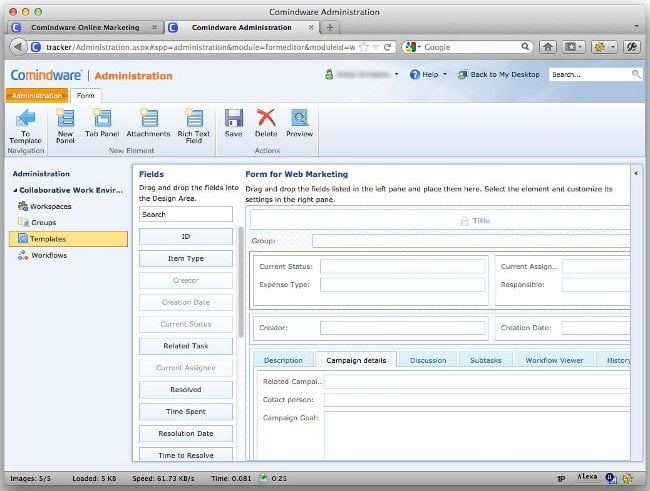 Comindware administration interface