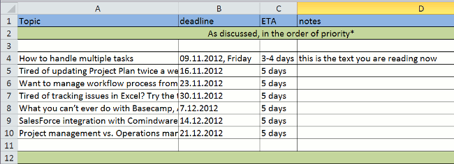 Managing multiple tasks