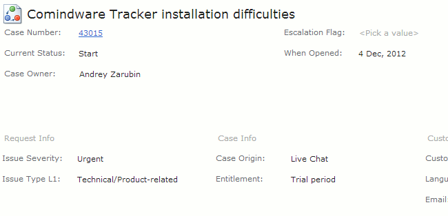 Support case example