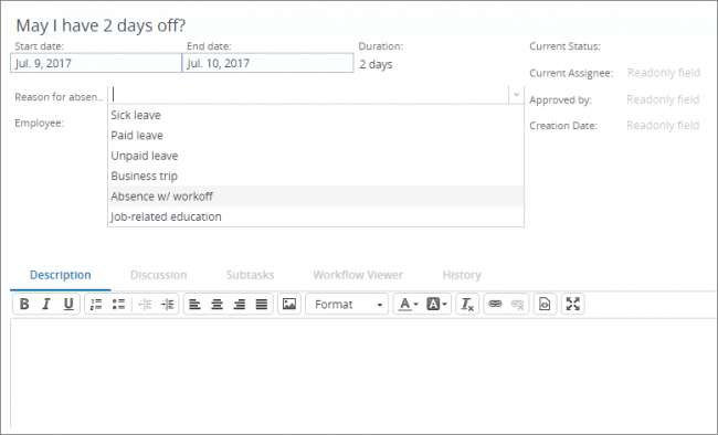 Day-off Request Form Template