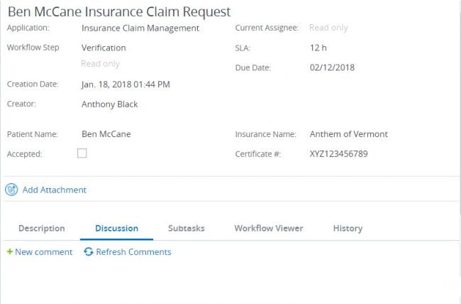 insurance claim request form