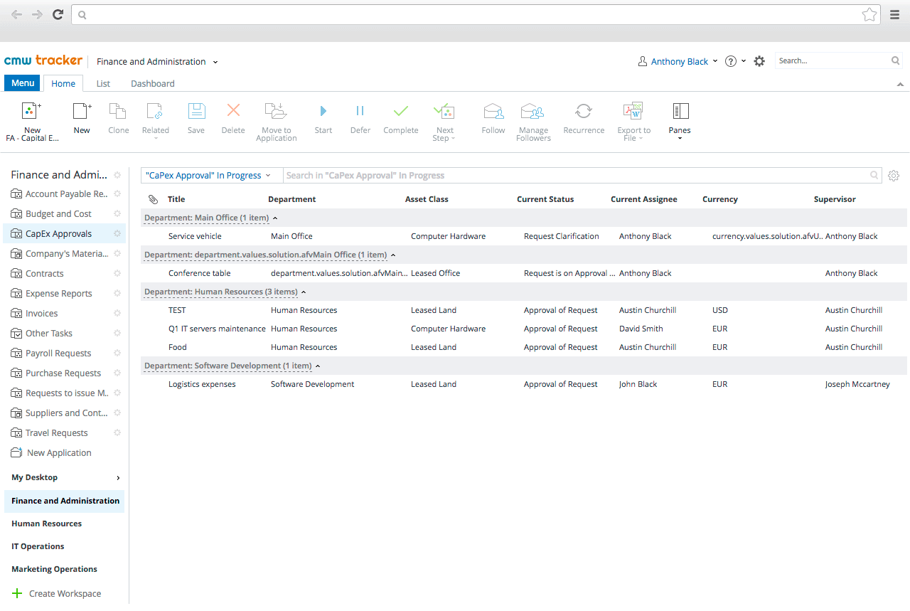 financial tracking