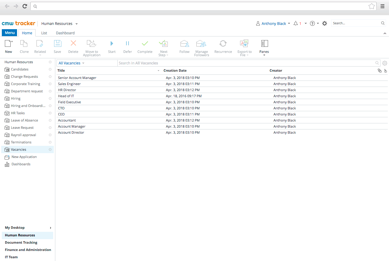 Process Tracking and Reporting