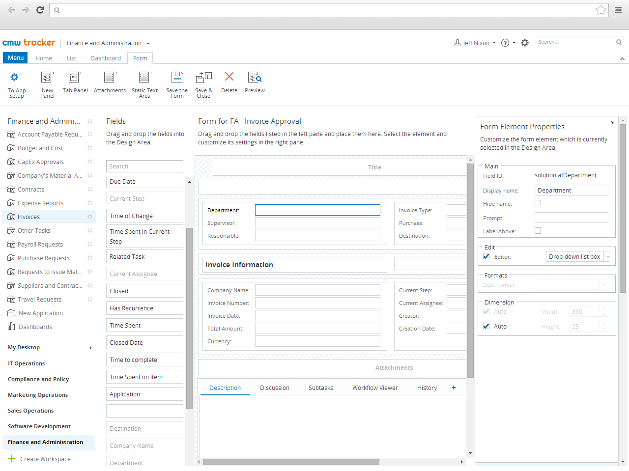 CMW Tracker Workflow Automation software
